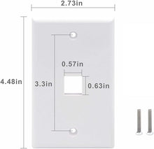 Load image into Gallery viewer, 1 Port Keystone Wall Plate UL Listed (10 Pack), Single Gang Wall Plates for RJ45 Keystone Jack and Modular Inserts