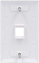 Load image into Gallery viewer, 1 Port Keystone Wall Plate UL Listed (10 Pack), Single Gang Wall Plates for RJ45 Keystone Jack and Modular Inserts