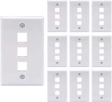 Load image into Gallery viewer, 3 Port Keystone Wall Plate UL Listed (10-Pack)/Single Gang Wall Plates for RJ45 Keystone Jack and Modular Inserts