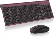 Load image into Gallery viewer, Wine Red/Wireless Keyboard and Mouse Combo