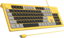 Load image into Gallery viewer, Yellow/Computer Keyboard Wired/Plug Play USB Keyboard