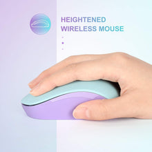 Load image into Gallery viewer, Wireless Mouse/ Mint Green&Purple