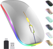 Load image into Gallery viewer, LED Wireless Mouse/Silver