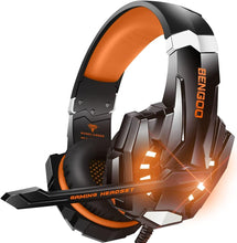 Load image into Gallery viewer, Orange/Stereo Gaming Headset for PS4 PC Xbox One PS5 Controller, Noise Cancelling Over Ear Headphones with Mic