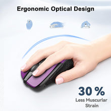 Load image into Gallery viewer, Wireless Mouse, 2.4G Ergonomic Optical Mouse/Purple