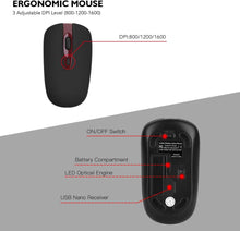 Load image into Gallery viewer, Wine Red/Wireless Keyboard and Mouse Combo