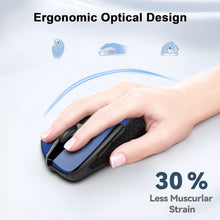 Load image into Gallery viewer, Wireless Mouse, 2.4G Ergonomic Optical Mouse/Blue