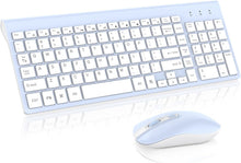 Load image into Gallery viewer, Baby Blue/Wireless Keyboard and Mouse Combo