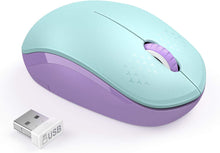 Load image into Gallery viewer, Wireless Mouse/ Mint Green&Purple
