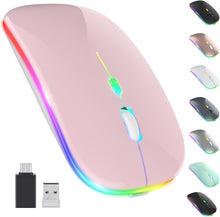 Load image into Gallery viewer, LED Wireless Mouse/Pink