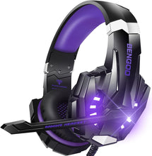Load image into Gallery viewer, Purple/Stereo Gaming Headset for PS4 PC Xbox One PS5 Controller, Noise Cancelling Over Ear Headphones with Mic