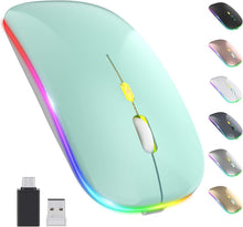 Load image into Gallery viewer, LED Wireless Mouse/Mint Green