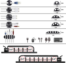 Load image into Gallery viewer, 192 PCS Cable Management Kit 4 Wire Organizer Sleeve,11 Cable Holder,35Cord Clips 10+2 Roll Cable Organizer Straps and 100 Fastening Cable Ties