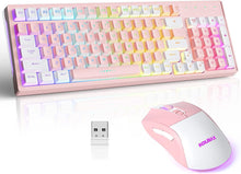 Load image into Gallery viewer, Pink Combo/ Wireless Gaming Keyboard and Mouse Combo