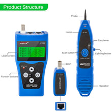 Load image into Gallery viewer, Cable Tracer, Network Cable Tester Wire Tracker with 8 Far-End Jacks for Test Ethernet LAN Network Cat5 Cat6 Phone Wire Coaxial Cable