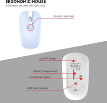 Load image into Gallery viewer, Baby Blue/Wireless Keyboard and Mouse Combo