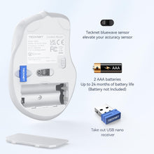 Load image into Gallery viewer, Wireless Mouse, 2.4G Ergonomic Optical Mouse/White