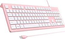 Load image into Gallery viewer, Pink/Computer Keyboard Wired/Plug Play USB Keyboard