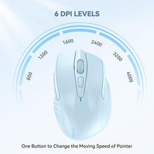 Load image into Gallery viewer, Wireless Mouse, 2.4G Ergonomic Optical Mouse/ Lightblue