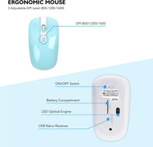 Load image into Gallery viewer, Blue/Wireless Keyboard and Mouse Combo