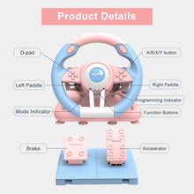 Load image into Gallery viewer, Pink/Racing Wheel, V3II 180 Degree Universal Usb Car Sim Race Steering Wheel