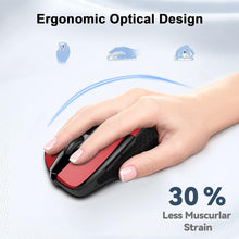 Load image into Gallery viewer, Wireless Mouse, 2.4G Ergonomic Optical Mouse/Red