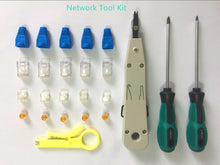 Load image into Gallery viewer, Network Tool Kit for Cat5 Cat5e Cat6, 11 in 1 Portable Ethernet Cable Crimper Kit with a Ethernet Crimping Tool