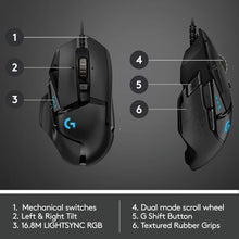 Load image into Gallery viewer, Logitech G502 HERO High Performance Wired Gaming Mouse/Black