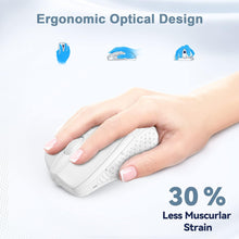 Load image into Gallery viewer, Wireless Mouse, 2.4G Ergonomic Optical Mouse/White