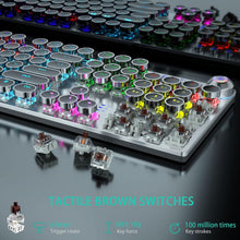 Load image into Gallery viewer, Black Brown Switches /Typewriter Style Mechanical Gaming Keyboard Blue Switches