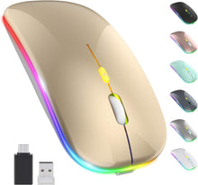 Load image into Gallery viewer, LED Wireless Mouse/Gold