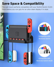 Load image into Gallery viewer, Wall Mount for Nintendo Switch and Switch OLED with 2 Controller Wall Holders/Premium Black Kit