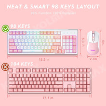 Load image into Gallery viewer, White Combo/ Wireless Gaming Keyboard and Mouse Combo