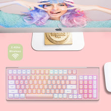 Load image into Gallery viewer, Pink/ Wireless Gaming Keyboard