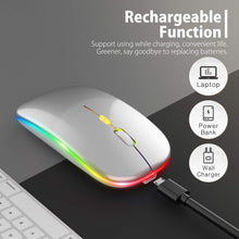 Load image into Gallery viewer, LED Wireless Mouse/Silver