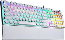 Load image into Gallery viewer, White Blue Switches/Typewriter Style Mechanical Gaming Keyboard Blue Switches