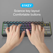 Load image into Gallery viewer, Black Grey/Mini 60% Gaming Keyboard/Upgrade RGB Backlit 61 Key Ultra-Compact Keyboard