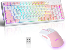 Load image into Gallery viewer, White Combo/ Wireless Gaming Keyboard and Mouse Combo