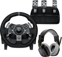 Load image into Gallery viewer, Driving Force Racing Wheel and Floor Pedals/ Real Force Feedback/Wheel + A10 Headset