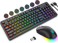 Load image into Gallery viewer, Black/ Wireless Gaming Keyboard and Mouse Combo
