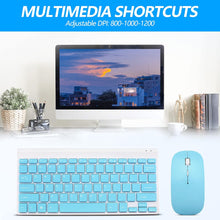 Load image into Gallery viewer, Blue/Wireless Keyboard and Mouse Combo/Compact Quiet Wireless Keyboard and Mouse Set 2.4G Ultra-Thin Sleek Design for Windows