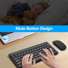 Load image into Gallery viewer, Black/Wireless Keyboard and Mouse Combo/Compact Quiet Wireless Keyboard and Mouse Set 2.4G Ultra-Thin Sleek Design for Windows