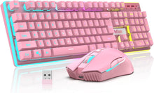 Load image into Gallery viewer, Wireless Gaming Keyboard and Mouse Combo/Pink