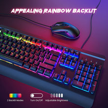 Load image into Gallery viewer, Metallic/Gaming Keyboard/104 Keys All-Metal Panel Light Up Silent Computer Keyboard