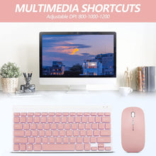 Load image into Gallery viewer, Pink/Wireless Keyboard and Mouse Combo/Compact Quiet Wireless Keyboard and Mouse Set 2.4G Ultra-Thin Sleek Design for Windows