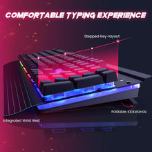 Load image into Gallery viewer, Metallic/Gaming Keyboard/104 Keys All-Metal Panel Light Up Silent Computer Keyboard