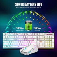 Load image into Gallery viewer, Wireless Gaming Keyboard and Mouse Combo/White