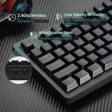 Load image into Gallery viewer, Black/Hot Swappable Mechanical Keyboard, Wireless TKL 75% RGB Customizable Backlit Gaming Keyboard