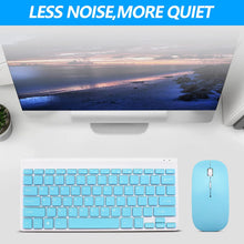 Load image into Gallery viewer, Blue/Wireless Keyboard and Mouse Combo/Compact Quiet Wireless Keyboard and Mouse Set 2.4G Ultra-Thin Sleek Design for Windows