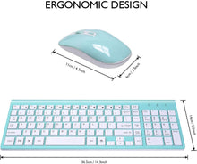 Load image into Gallery viewer, Blue/Wireless Keyboard and Mouse Combo